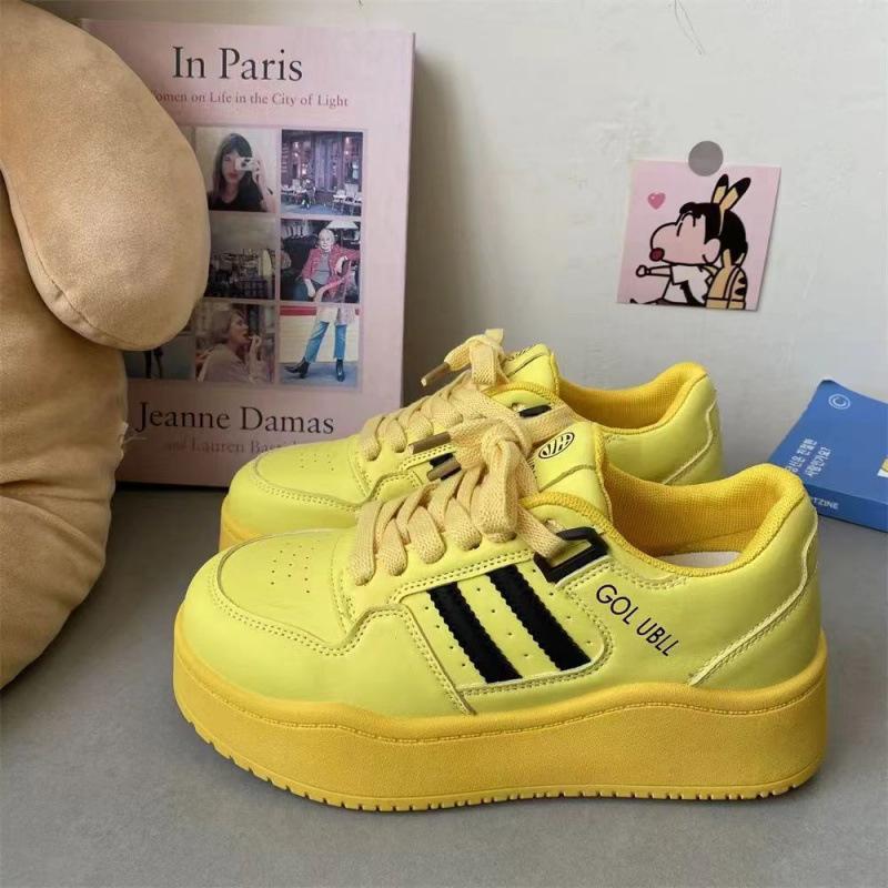 Yellow Board Shoes Women's 2025 New Spring and Autumn Summer Dopamine Platform Heightening Sports and Leisure Shoes Ins Trendy Shoes