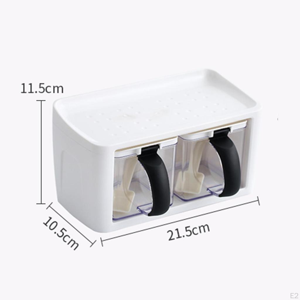 Gewürzgläser mit Löffel, Küche, Gewürztöpfe, Lebensmittelaufbewahrungsbehälter, tragbare Gewürz-Organizer-Box