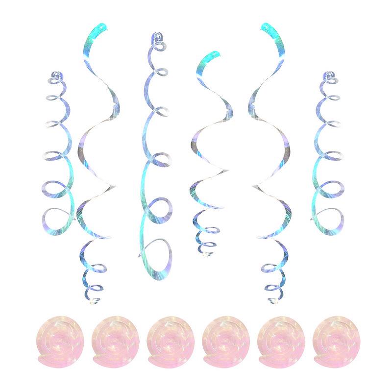Festival & Birthday Swirl Ceiling Decorations: Hanging PVC Ornament for Windows, Corridors, and More.