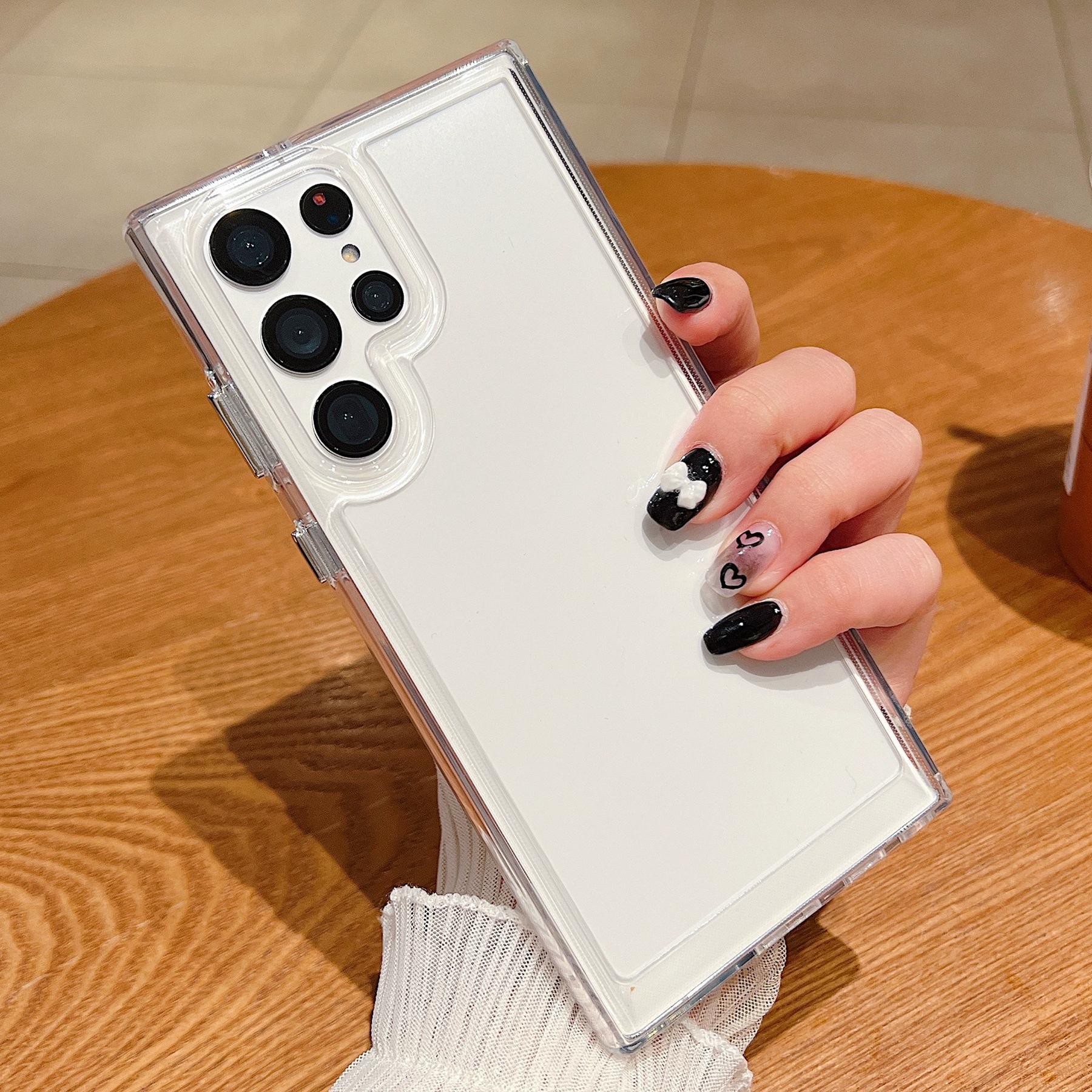 Не желтеющий акриловый противоударный чехол для телефона с кристаллами для Samsung S24 S23 S22 S21 FE Plus Ultra A32 A52 A72 4G A33 A53 A73 A54 A34 5G Жесткий чехол For A54 5G чистый