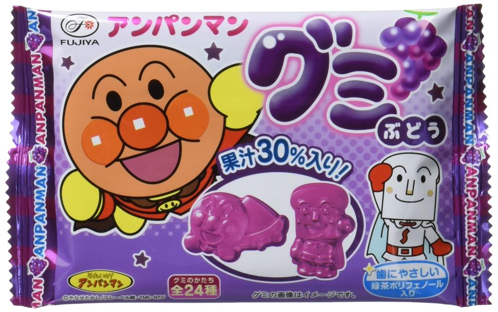 Fujiya Anpanman gumové bonbóny 6 kusů x 20 sáčků (Hroznová)