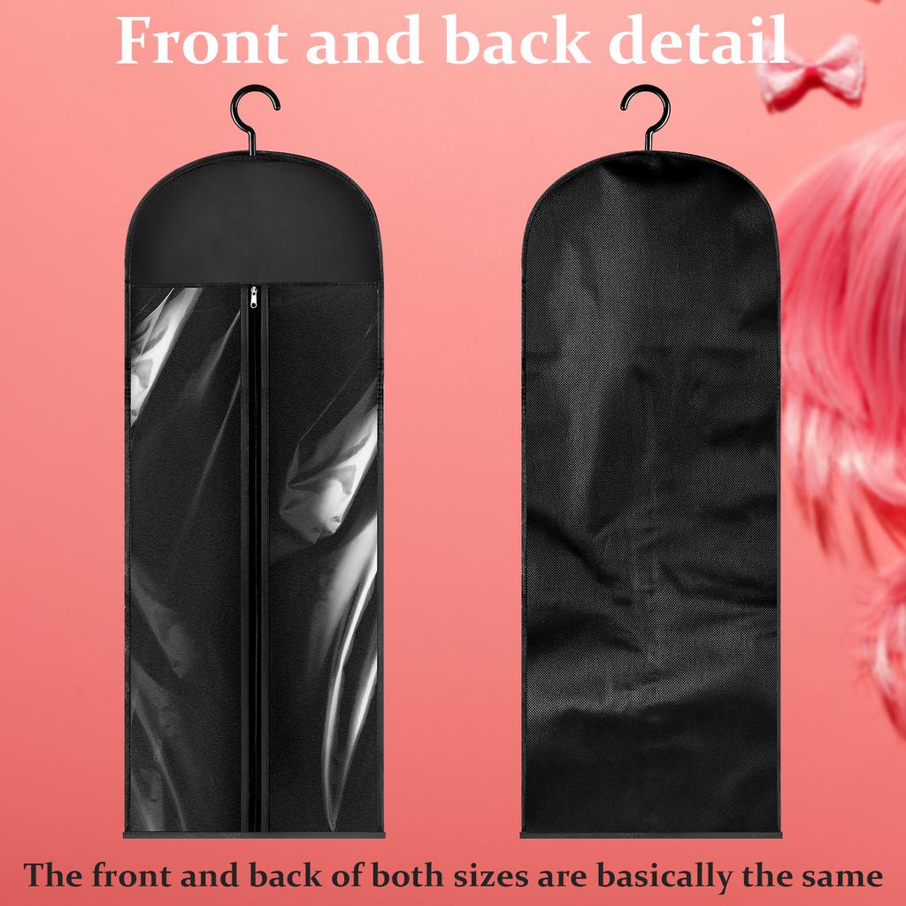 6 Pcs Hair Extensions Storage Bag Hanger Bag Wig Storage Bags With Hook Hanger 23.6 & 31.5 Inch Dustproof Wig Bags Portable Wig