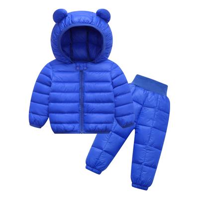 Vêtements d'hiver pour enfants, doudoune légère, costume pour petits enfants garçons et filles, doudoune deux pièces