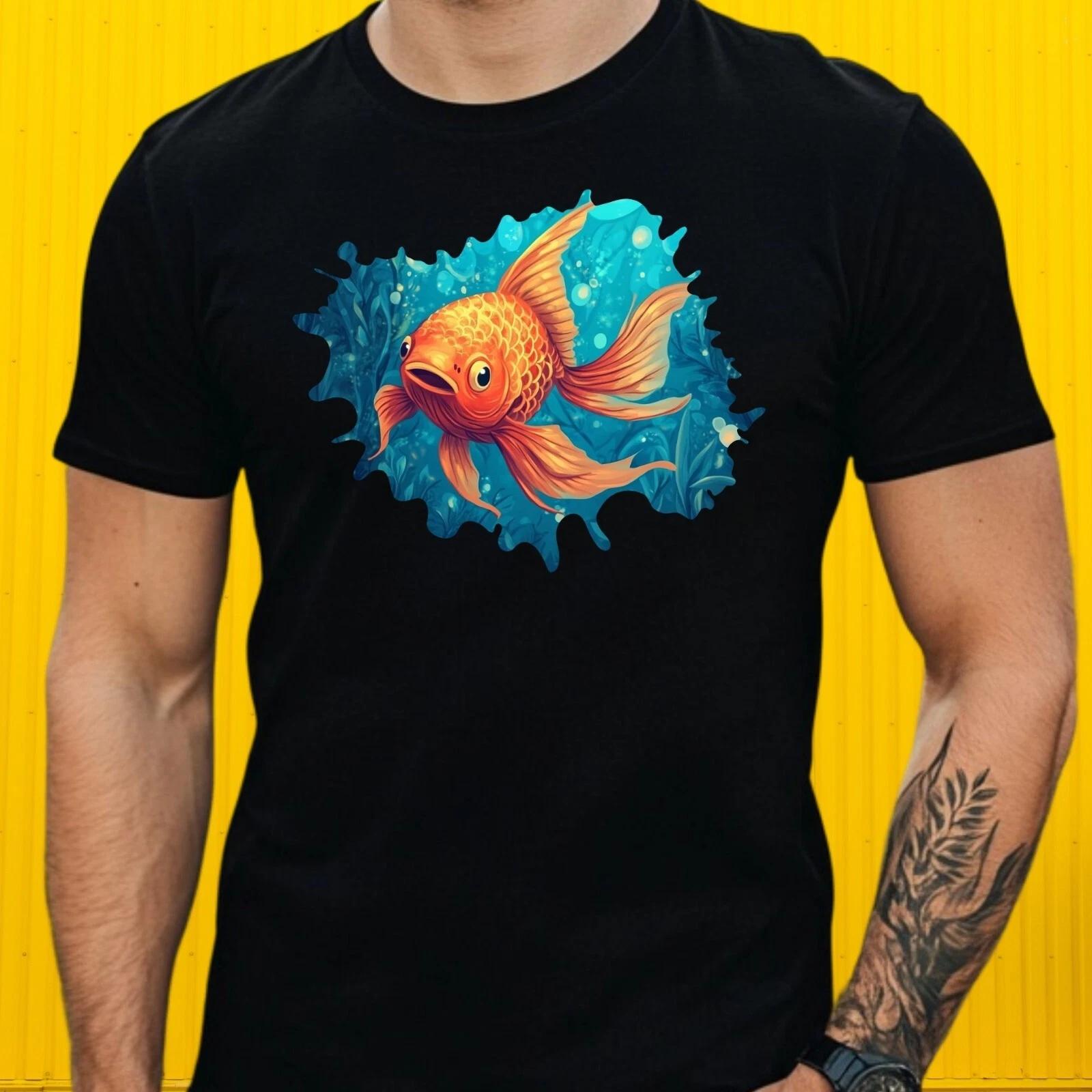 T-Shirt Herren Karpfen Fisch Motiv Baumwolle Größe S bis 5XL XXL
