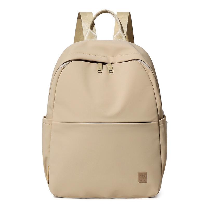 Solid Color Backpack Women's Large Capacity Nylon Bag Student Schoolbag