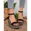New Large-sized Women's Shoes with A Flat Heel and Thick-soled Sandals