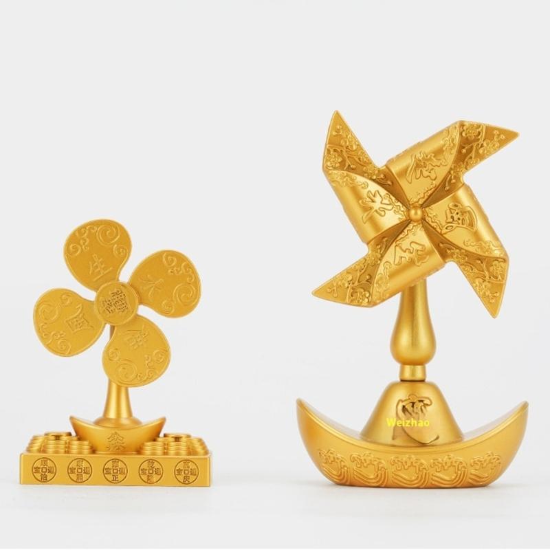 Rotating Metal Windmill Ornament Symbolizing Wealth Success Artistic Indoor and Outdoor Fengshuis Decoration Gift