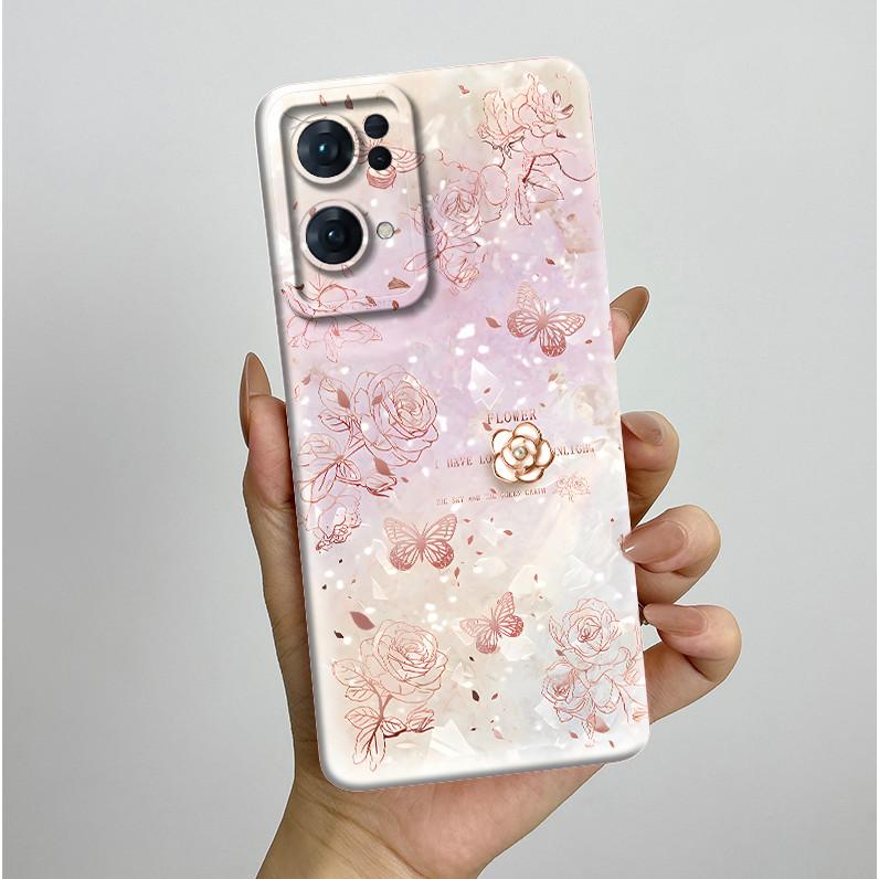 Für Oppo Reno7 Pro 5G Hülle Schöne Schmetterlingsblumen Weiche Fundas Handyhülle Für Oppo Find X5 FindX5 Lite Reno 7 5G Rückseite