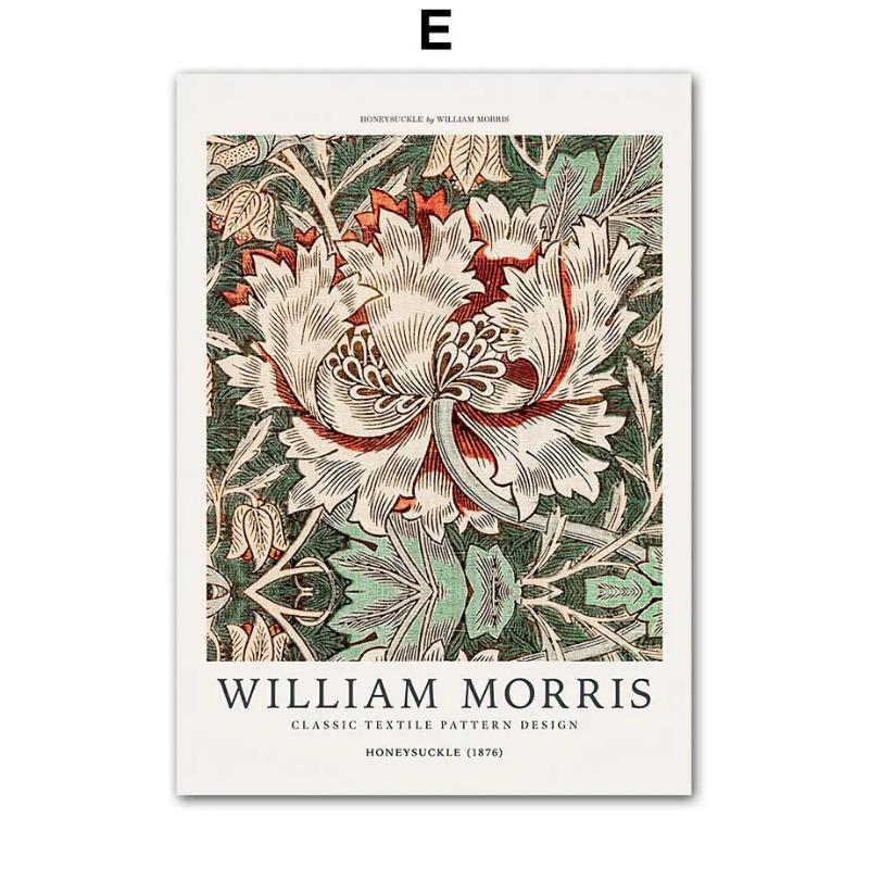 Abstrakt William Morris Blätter Blume Wandkunst Rote Schuhe Frau Leinwandgemälde Wohnzimmer Heimdekor Poster Drucke Bilder