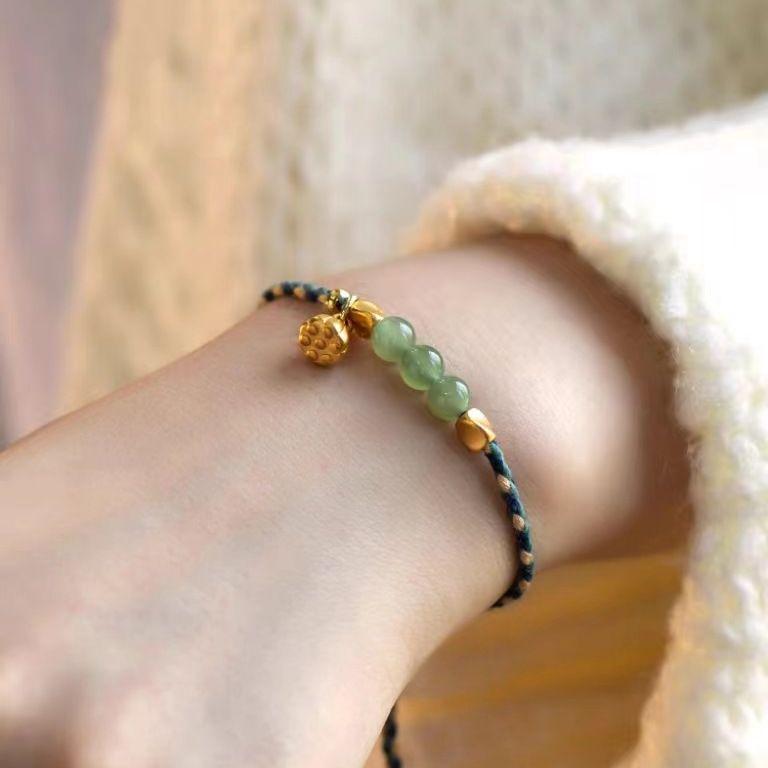 Vietnam Sand Gold Lotus Paar Armbänder - Perlen-Nischen-Design für beste Freunde