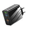 Multifuntional 65W Wall Charging Adapter USB Type C Port Intelligent Power Desktop Charging Station Plastic Texture