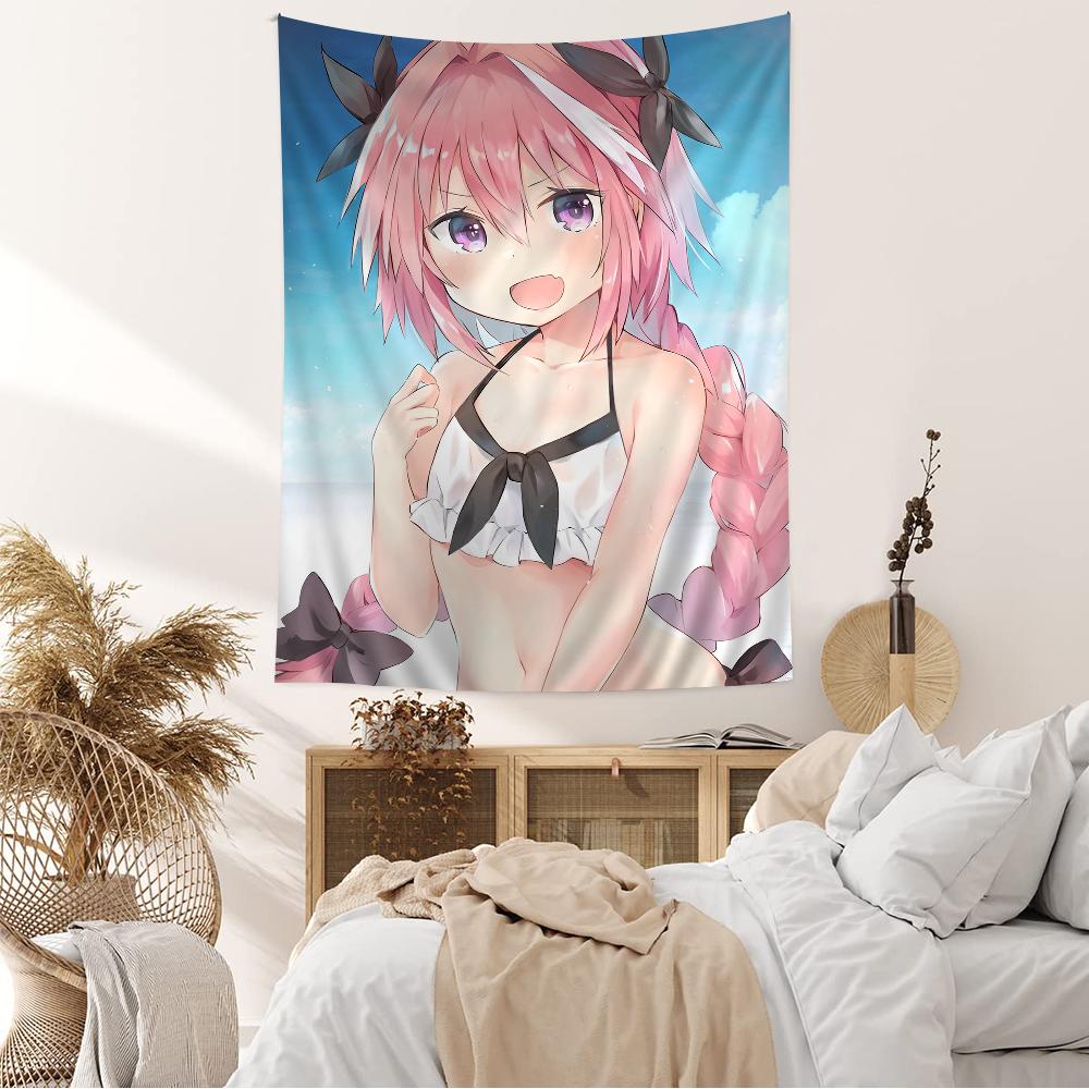 Fate Apocrypha Astolfo Anime Tapestry Hippie Flower Wall Carpets Dorm Decor Cheap Hippie Wall Hanging
