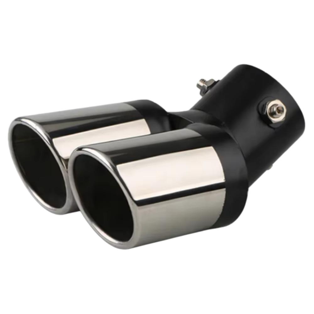 Ornamente Universale pentru Evacuarea Mașinii Tobă de Eșapament Curvată Oțel Inoxidabil Teavă de Eșapament Auto Durabilă Ieșire Dublă Teavă de Eșapament Cromată Auto