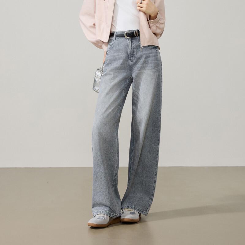 Women s Wide Straight Leg Denim Jeans 28S