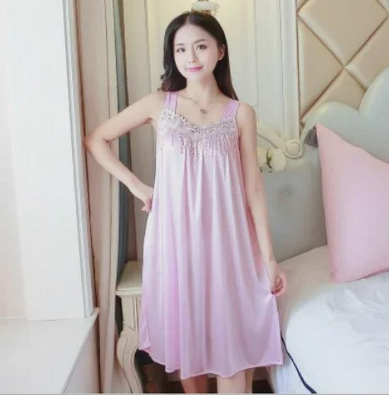 Women's Silk Summer Nightdress - Loose, Sexy, and Lightweight Pajamas
