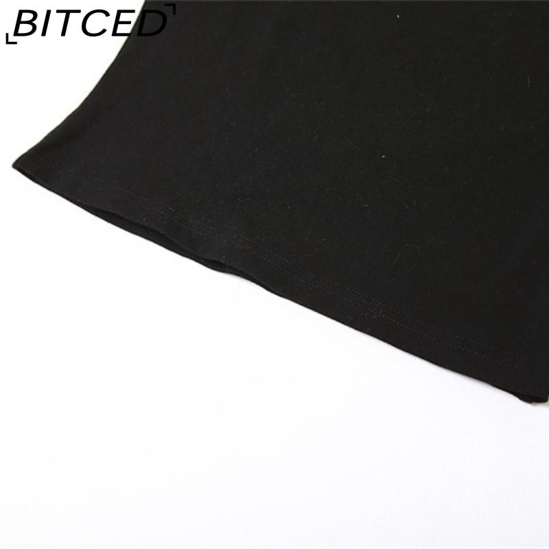 BITCED Wiosna/Lato Damski Modny T-Shirt w Jednolitym Kolorze, Dopasowany, z Dekoltem O, Zmysłowy, z Odkrytymi Plecami