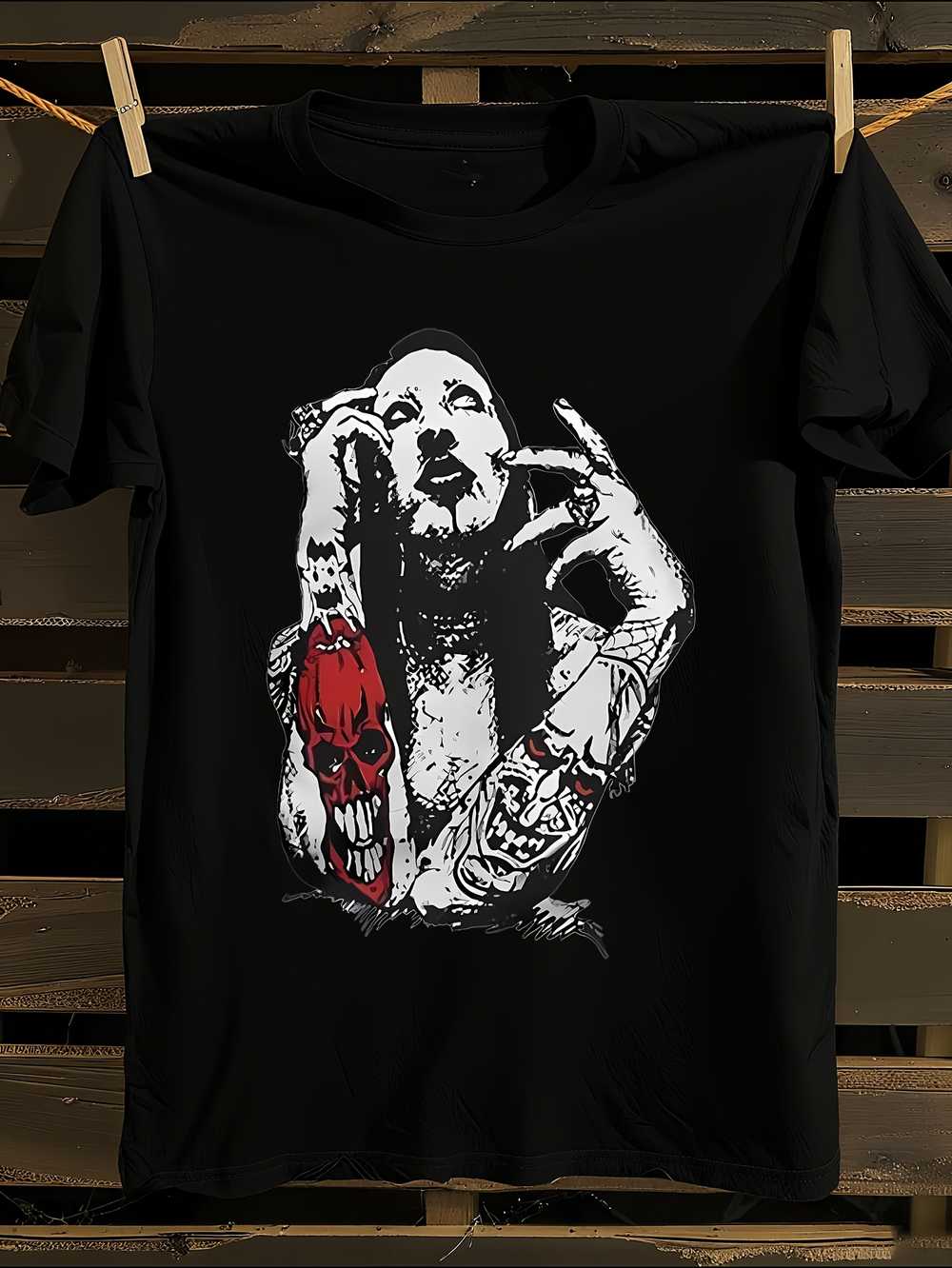 

Marilyn Manson Red Devil Logo T-Shirt Mens Tshirt Womens Tshirts with Letters Print Short Sleeves T-Shirt Casual Street Tee Shirt Top XXXXL