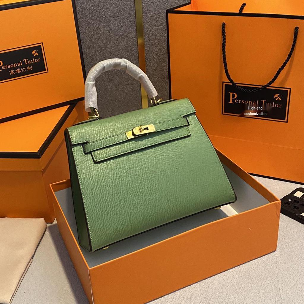 Bolso Kelly Color Caramelo: Bolso de Mano de Moda Europeo y Americano para Mujer, Bolso de Hombro Único o Cruzado de Gama Alta