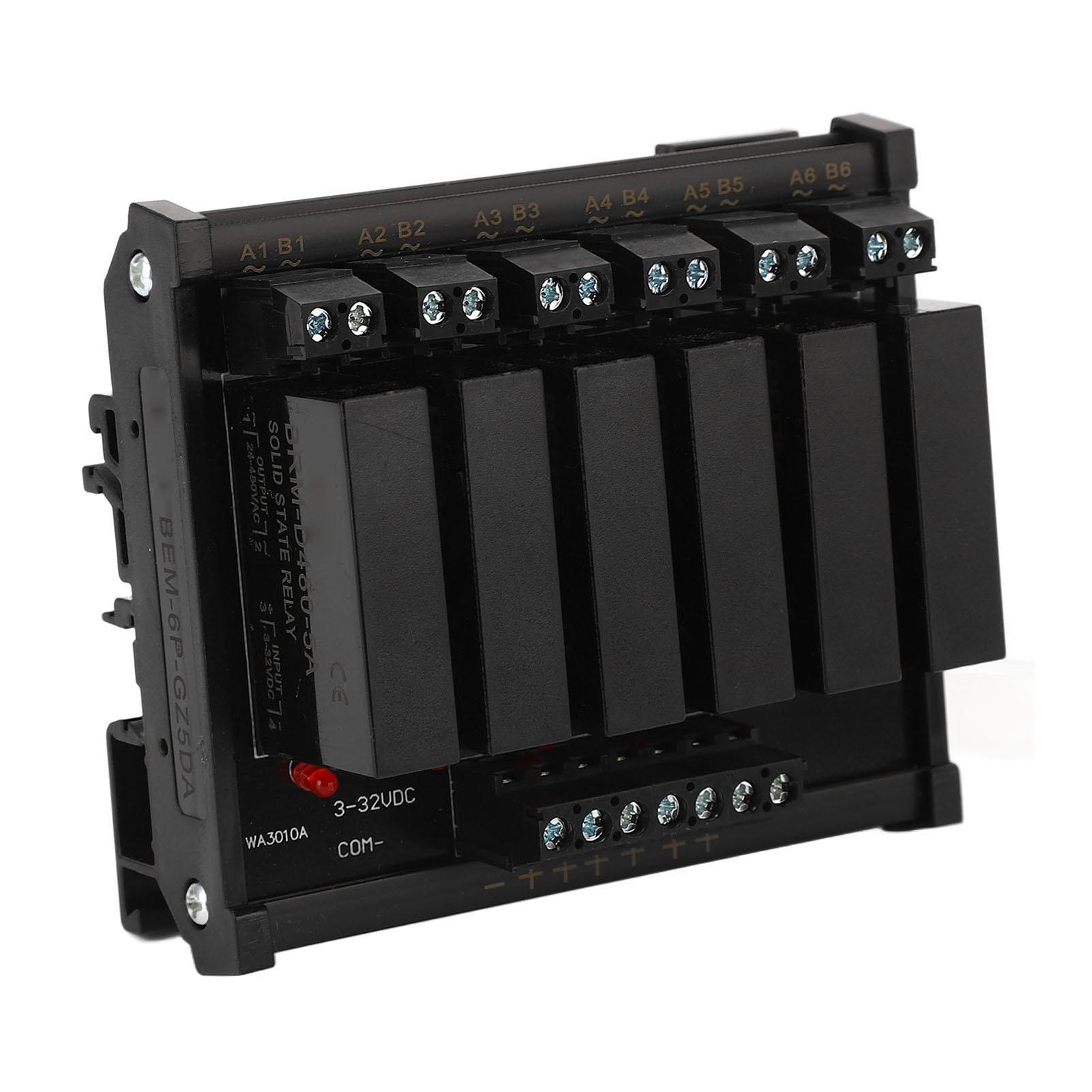 

6 Channel DC to AC Solid State Relay 3‑32VDC Input 5‑8A 24‑480VAC Load Solid State Relay SSR Module