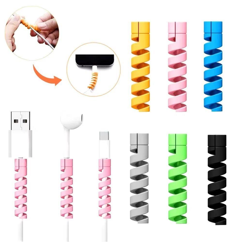 TPR Spiral Cable Winder Anti Break USB Cable Protector Charge Cable Sleeve For Earphone Wire