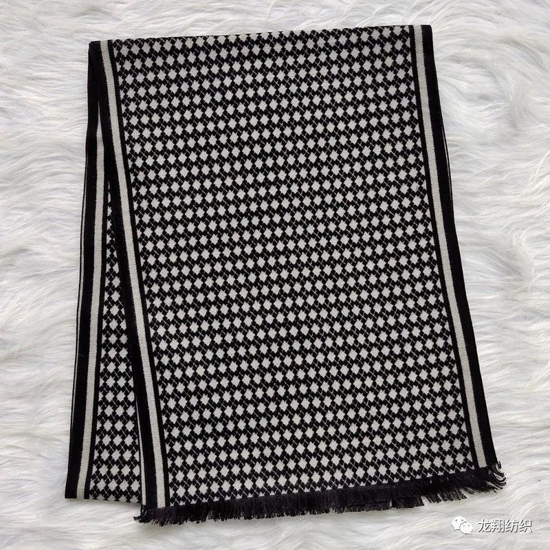Business Men's Silk Brushed Scarf Fashionjacquardplaid Mulberry Silk Scarf