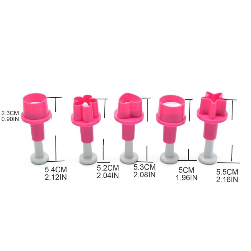 Pentangle Heart Cookie Cutter Stempelkutter Kakepyntutstyr Fondantformer Plommeblomst Pentangleformer