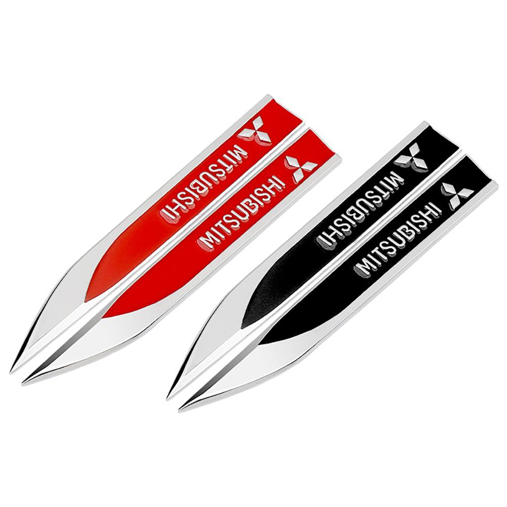Auto Metall Klinge Styling Seitenkotflügel Logo Aufkleber für Mitsubishi Outlander Lancer ASX Eclipse Pajero Delica Triton Attrage Mirage