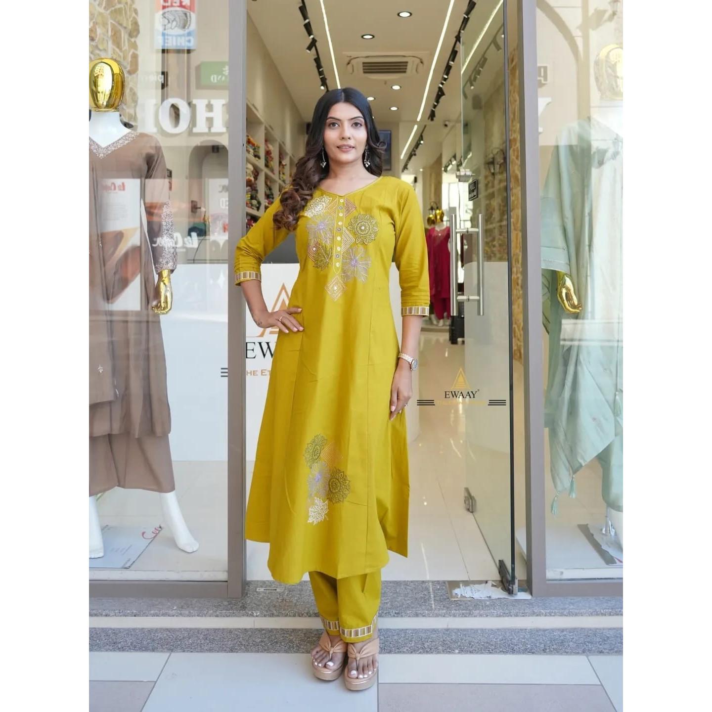 Indian Women Office Wear Kurti Pant Set Bollywood Designer Ethnic Kurta Set L-40