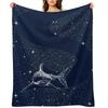 Starry Shark Throw Blanket Custom Moving Decorative Sofas Summer Blankets