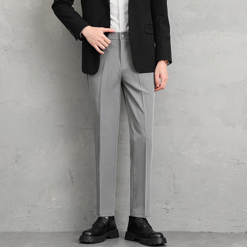 Light Business Summer Men's Casual Trousers Korean Version of Small Straight Business Men's Nine-point Light Luxury Trousers Men's