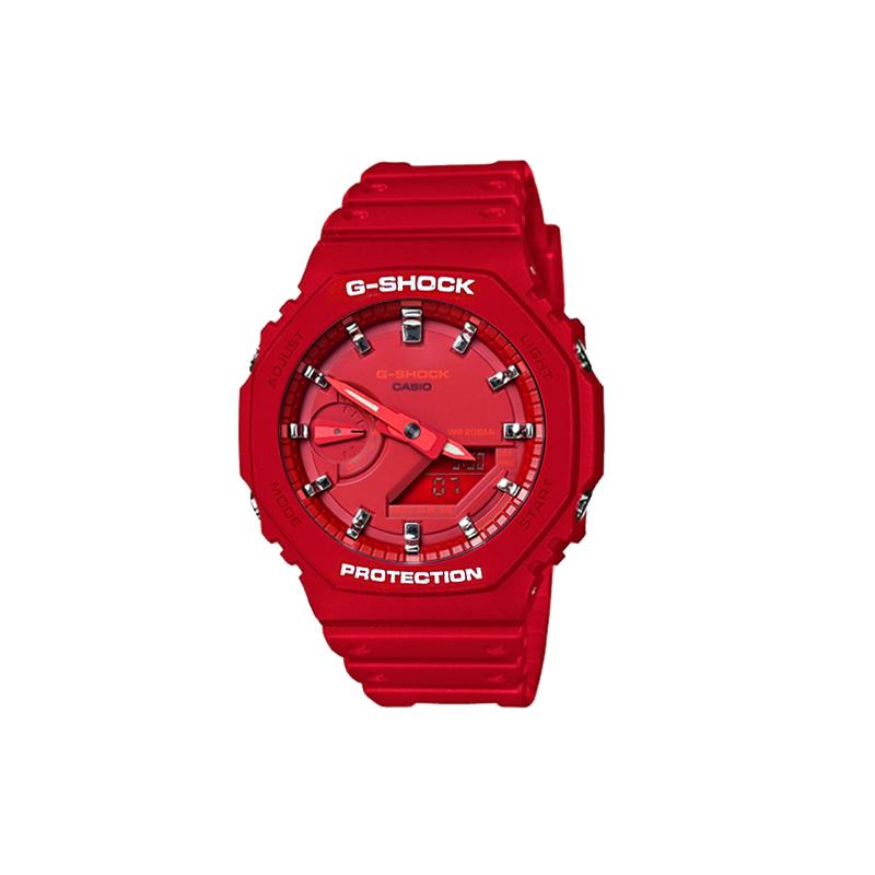 CASIO Unisex Liquid Crystal/Analog Dual Display Series Red Watch GA-2100-4A-
