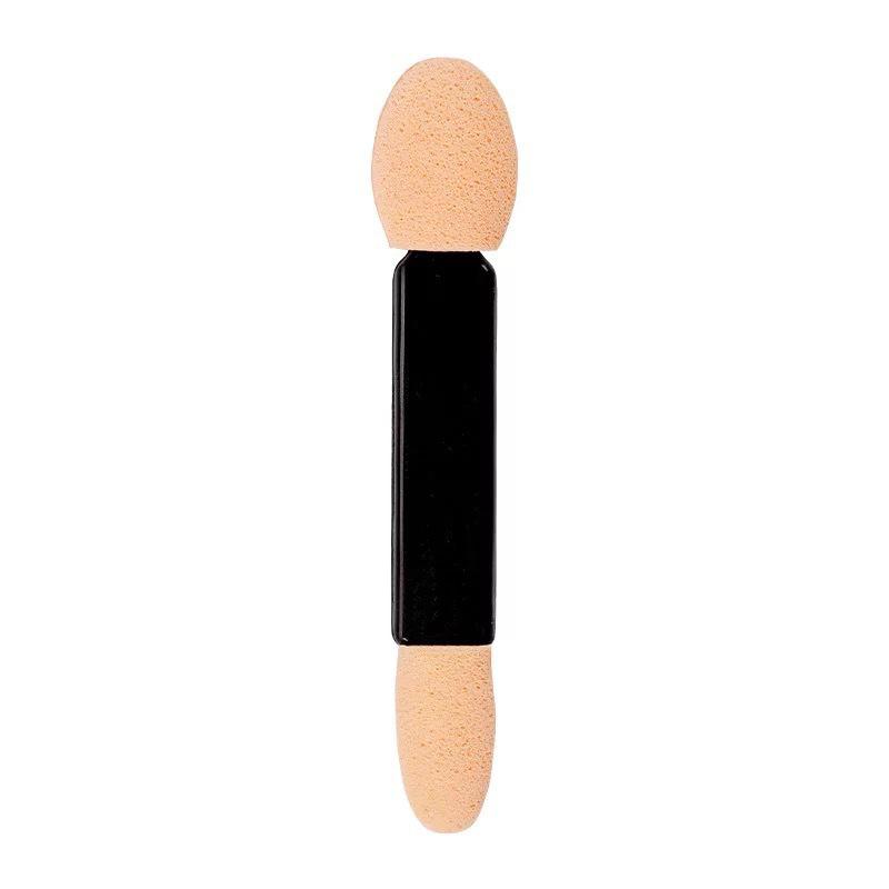 Double-Ended Eyeshadow and Nail Art Sponge Brush, 6.5CM Black Handle