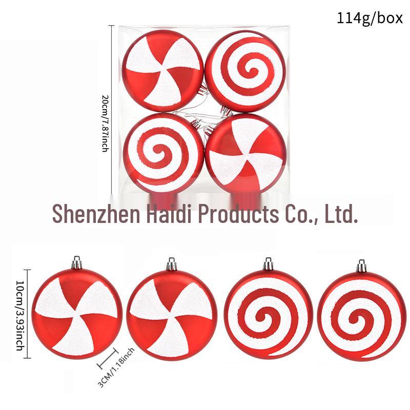 

Red & White Candy Cane Christmas Tree Ornament Disc