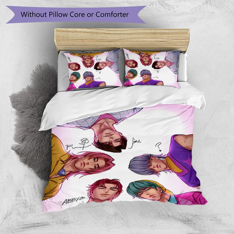 Kpop Demon Hunters Pattern Printed 3PCS Bedding Set, Soft Skin-Friendly Washable Duvet Cover & Pillowcases Set