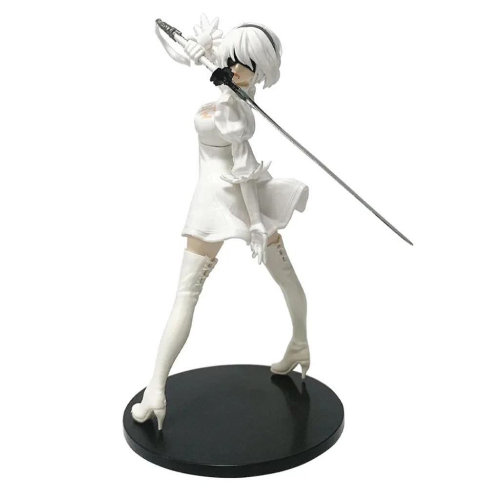 Hot 18CM Yorha 2B Black and White Series Anime Figure PVC Collectible Action Figures Model Doll Statuette Gift