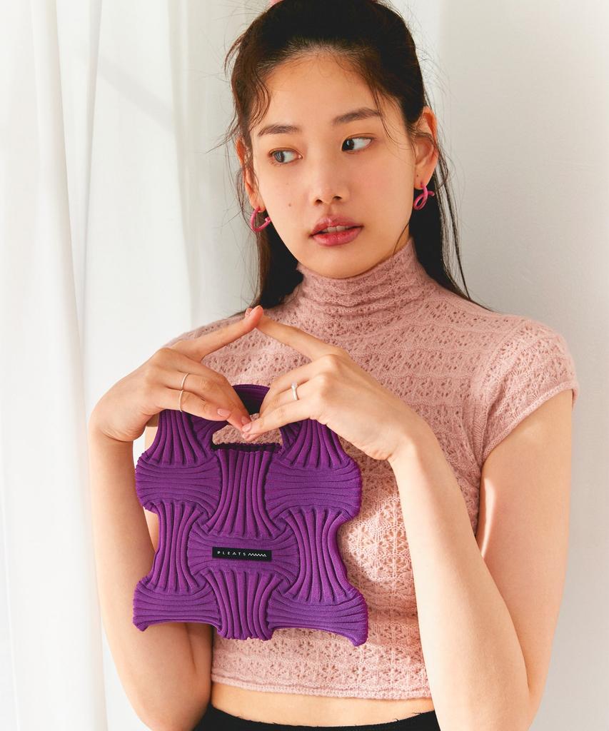 Pleatsmama Mini Bow Bag Grape Purple