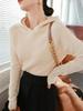 Women's Loose Fit Cashmere Hoodie - Spring/Autumn Korean Style Wool Knit Sweater