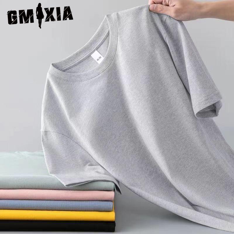 GMXIA Bavlněné tričko s krátkým rukávem Pánská móda Košile s volným polovičním rukávem Košile s potiskem