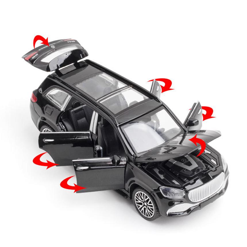1/32 Scale Benz GLS600 Diecast Car Model Toy, Pull Back Toy Vehicle with Sound and Light for Kids Toddler Boys Girls Gift Collection