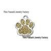 DIY Dog Paw Print Pendant: Glittery Customizable Pet Tag with Logo Printing Options
