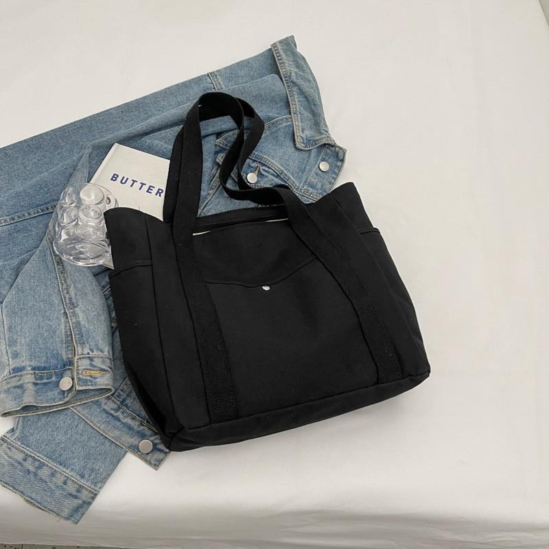 Chic 2023 Winter Canvas Shoulder Bag Elegant Retro Tote Stylish Street Trend