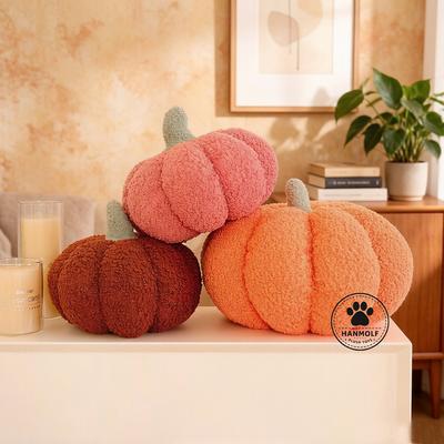 1825Cm Small Pumpkin Plush Pillow Stuffed Six Colors Plant Cushion Halloween'S Day Party Prop Plushie Home Decoration Gift