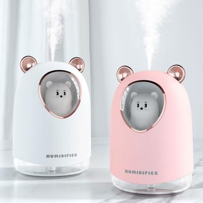 1 Set 300ML Air Humidifier Colorful Night Light Plug-in 2 Gears Anti-dry Burning Large Spray Bear USB Diffuser Home Supply