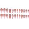 24Pcs Independence Day Themed Gradient Pink Camellia False Nail Stick On Nail for Fashion Enthusiasts and Parties Event