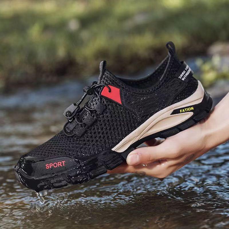 Men's Shoes Summer Breathable Mesh Shoes Casual Sports Shoes Men's Hollow Hole Shoes Outdoor Hiking Shoes Men's Summer Sandals