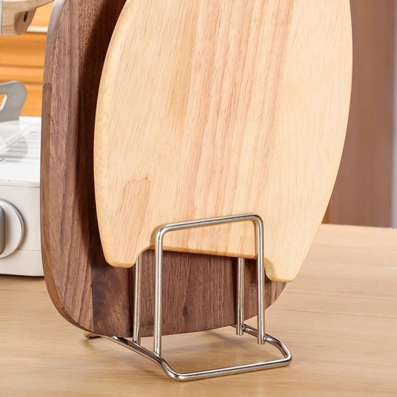 Multifunctional Kitchen Organizers Sturdy Stainless Steel Dish Rack For Cutting Boards And Cookware Lids