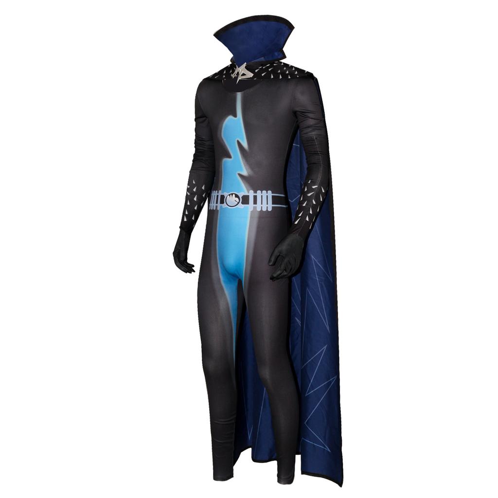 Halloween Costumes Megamind Cosplay Jumpsuit And Cloak Metro City Anime Movie Superhero Bodysuit Carnival Party Cos Dressing