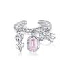 Nischdesign Rosrosett Rosa Diamantbesatt Zirkon Ljus Lyx Högklassig Personlighet Söt Cool Stil Öppningsring Dam