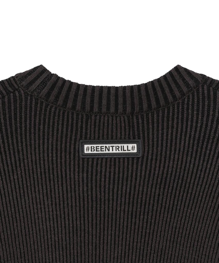 BEENTRILL Hashtag Basic Two-Tone Knit (Charcoal)