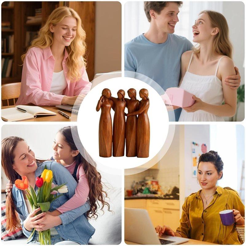 ABJI-Resin Figurines 4 Sisters Friendship Statue-Birthday Gift For Women-Decoration Decoration Friend